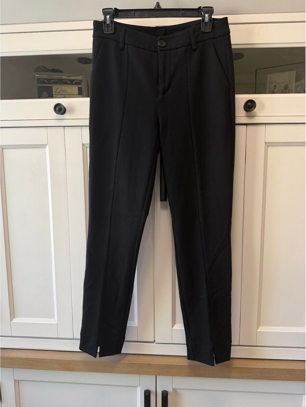 Cabi Women’s Size 4 Black Slim Straight Dress Pants Split Hem Trousers